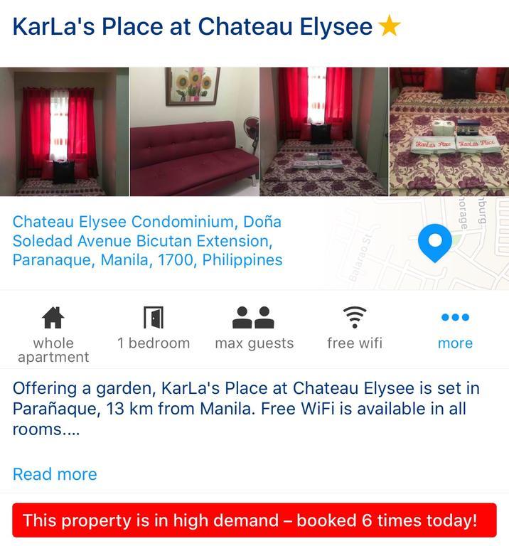 Karla'S Place At Chateau Elysee Paranaque City Экстерьер фото